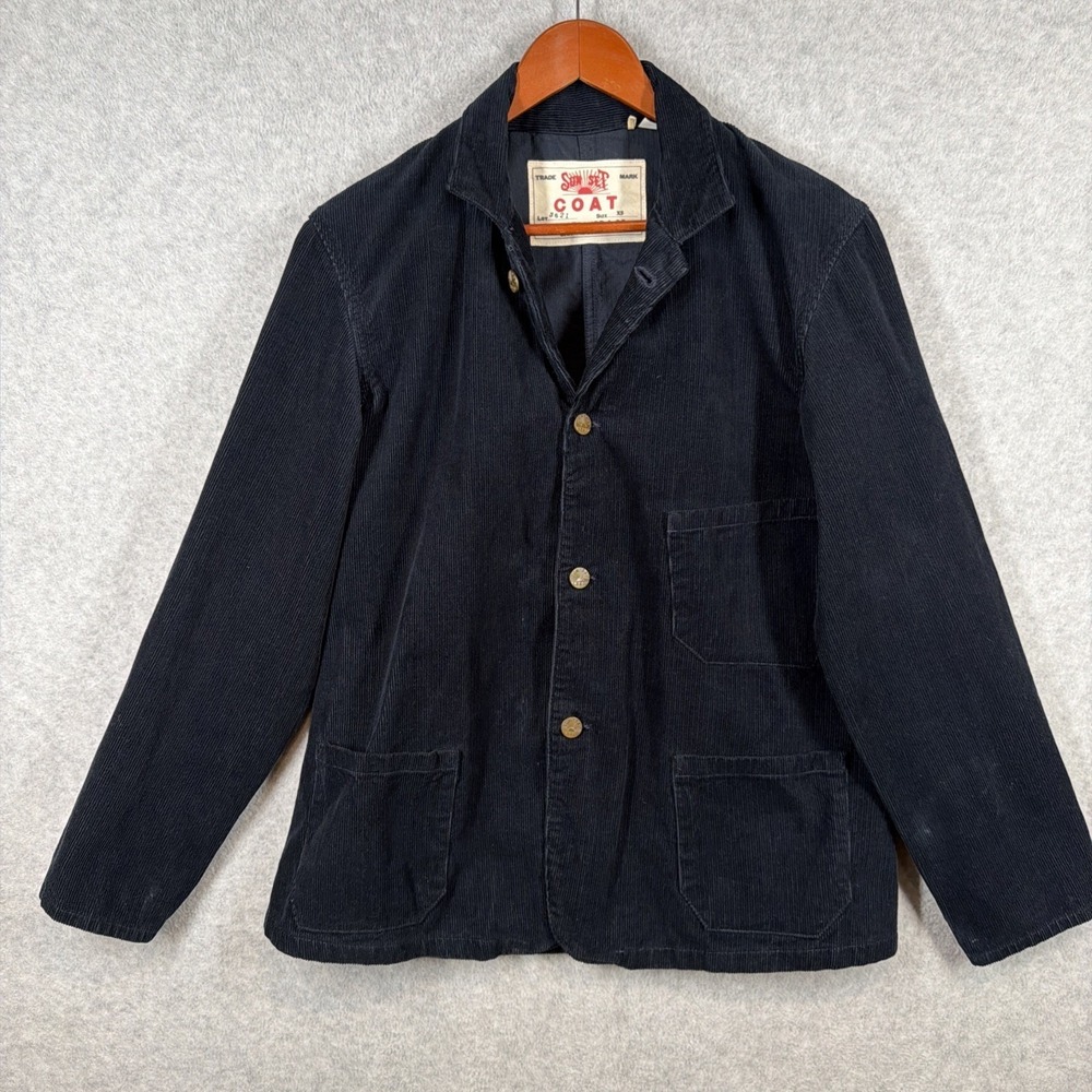 LVC Levi's Vintage Clothing 1920s Sunset Coat Navy Blue Corduroy Size X-Small